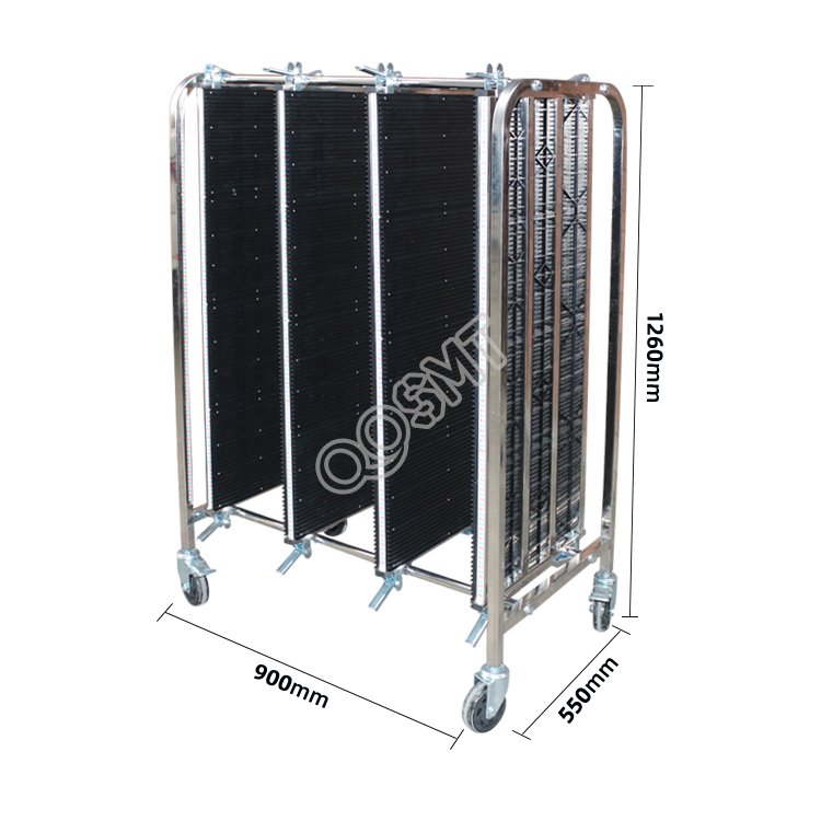 Anti-static pcb turnover trolley smt material turnover circuit board transfer trolley stainless steel hand push anti-static trolley