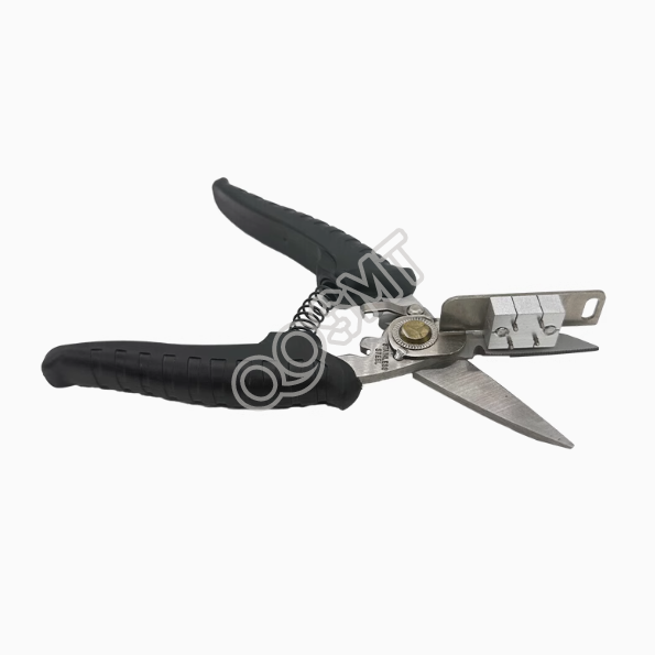 SMT splicing scissors Flat-mouth positioning splicing scissors Black non-slip handle SMD carrier tape scissors